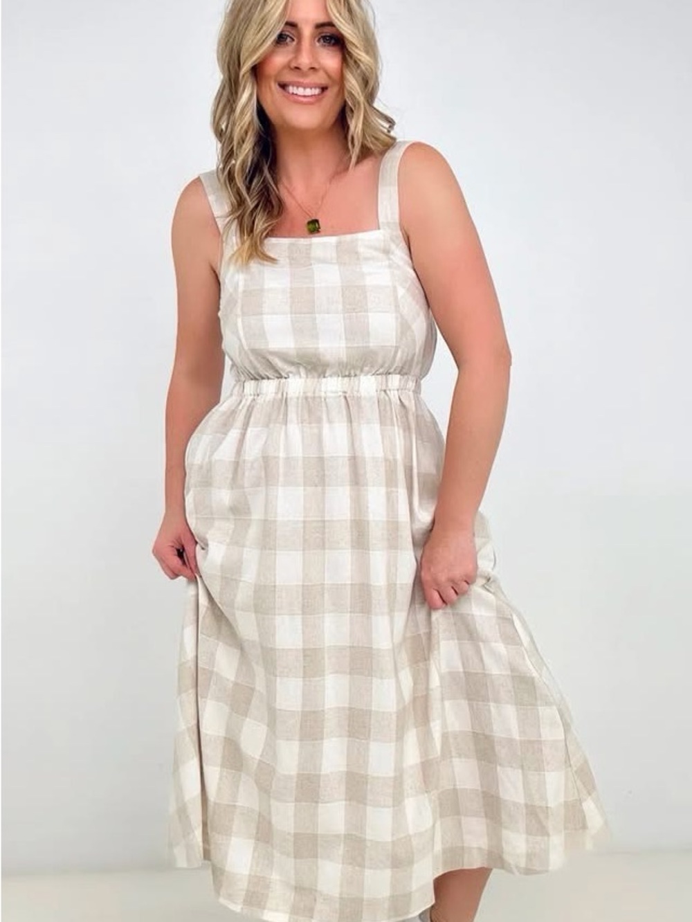 Gingham Sundress - Cotton/Linen Blend